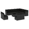 vidaXL Set mobilier de grădină cu perne, 13 piese, negru, poliratan