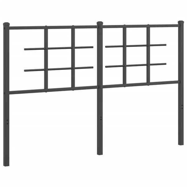 vidaXL Tăblie de pat de schimb metalică, negru, 140 cm