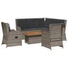 vidaXL Set mobilier de grădină cu perne, 6 piese, gri, poliratan