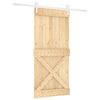 vidaXL Ușă glisantă Natural și Alb 95 x 210 cm Lemn de Pin Solid