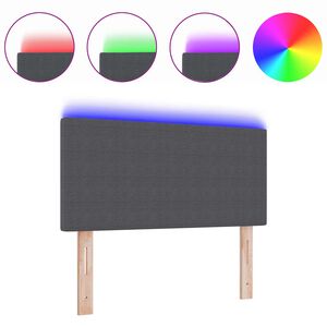 vidaXL Tăblie LED cu lumini cu bandă LED Gri &icirc;nchis 80 cm Poliester