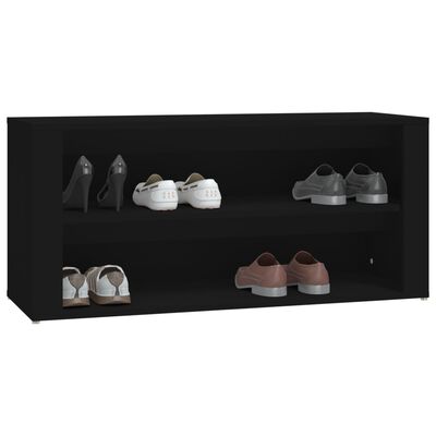 vidaXL Suport pantofi, negru, 100x35x45 cm, lemn prelucrat