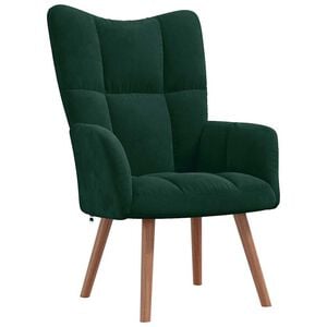 vidaXL Scaun de relaxare, verde &icirc;nchis, catifea