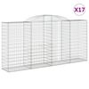 vidaXL Coșuri gabion arcuite 17 buc, 300x50x140/160cm, fier galvanizat