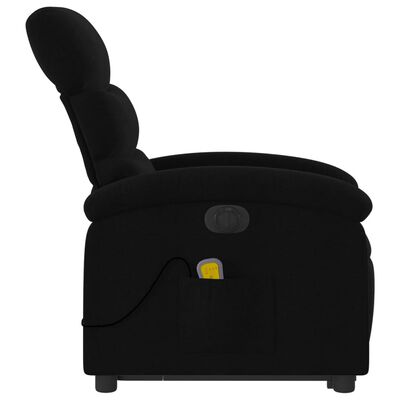 vidaXL Fotoliu electric de masaj rabatabil cu ridicare, negru, textil