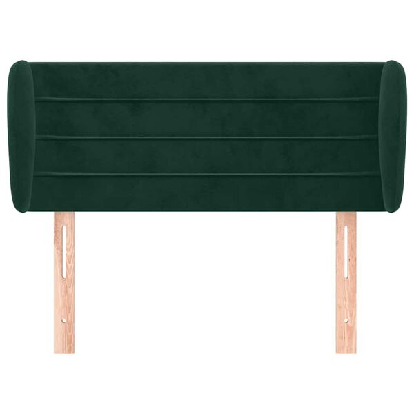 vidaXL Tăblie de pat cu aripioare verde închis 93x23x78/88 cm catifea