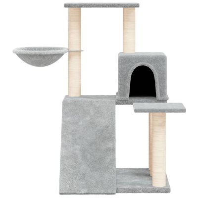 vidaXL Ansamblu de pisici, stâlpi din funie sisal, gri deschis, 82 cm