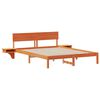 vidaXL Cadru de pat Maroniu cerat 150 x 200 cm Lemn de pin masiv