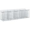 vidaXL Pat ridicat din gabion Argintiu 200 x 50 x 60 cm