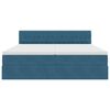 vidaXL Pat cu storage cu saltea Albastru &icirc;nchis 100 x 200 cm