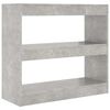vidaXL Bibliotecă/Separator cameră, gri beton, 80x30x72 cm