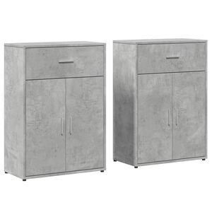 vidaXL Comode, 2 buc., gri beton, 60x30x84 cm, lemn compozit