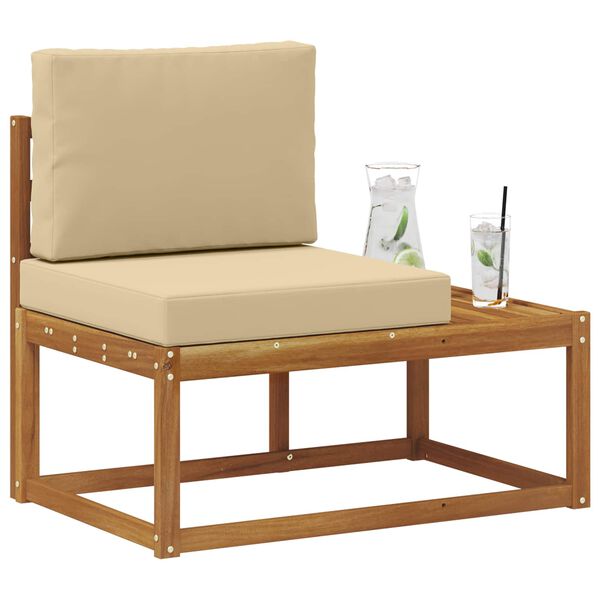 vidaXL Canapea de exterior cu pernă natural 91 x 63 x 73 cm