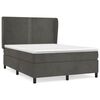 vidaXL Pat box spring cu saltea, gri &icirc;nchis, 140x200 cm, catifea