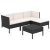vidaXL Set mobilier de grădină cu perne, 5 piese, negru, poliratan