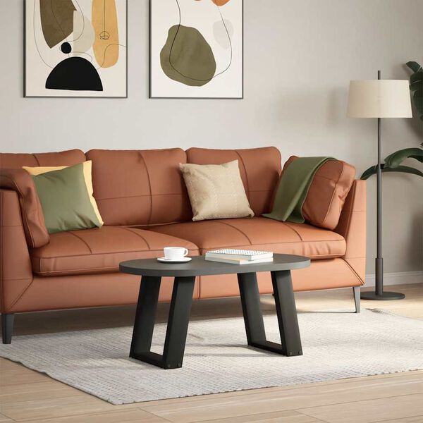 vidaXL Picioare pentru măsuță de cafea în formă de U, 2 buc., negru, 28x(42-43) cm, oțel