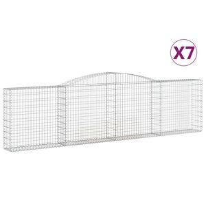 vidaXL Coșuri gabion arcuite 7 buc, 400x30x100/120 cm fier galvanizat