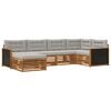 vidaXL Set de canapele de exterior 6 buc. Natural și gri deschis