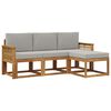 vidaXL Set de canapele de exterior 4 buc. Natural și gri deschis