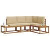 vidaXL Set de canapele de exterior cu pernă 4 Bucată Natural și Bej