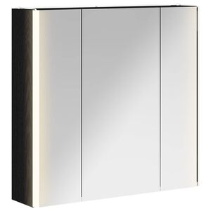vidaXL Dulap cu oglindă pentru baie Stejar Negru 63,5 x 15,5 x 60,5 cm