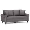 vidaXL Canapea cu 2 locuri cu pernuțe, gri, 140 cm, piele ecologică