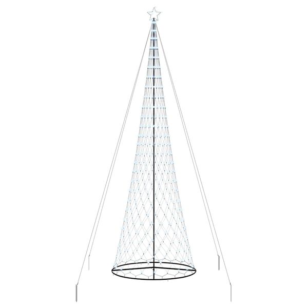 vidaXL Brad de Crăciun LED cu 555 LED cu suport Alb rece 500 cm Metal