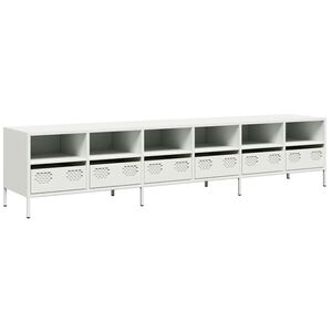 vidaXL Dulap TV, alb, 202x39x43,5 cm, oțel laminat la rece