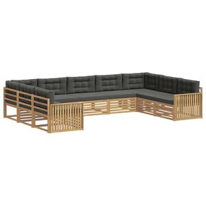 vidaXL Set de canapele de exterior 9 buc. Alb și antracit