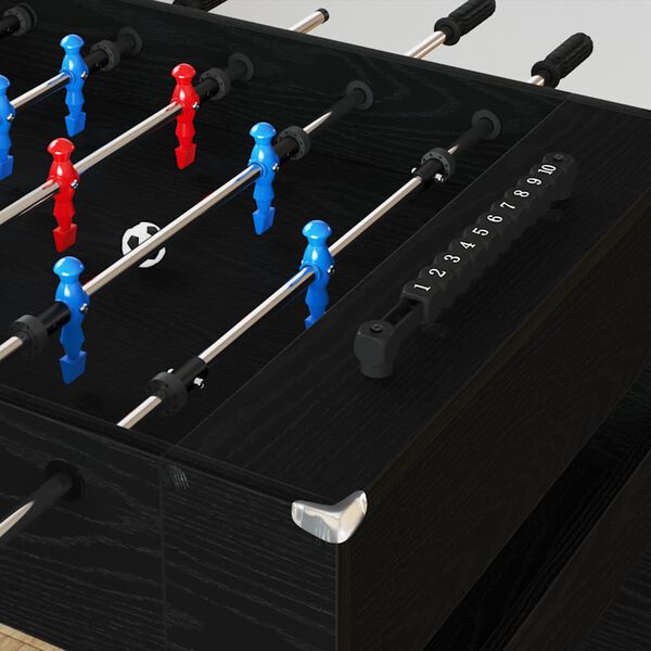 vidaXL Masă de Foosball Stejar Negru 125 x 60,5 x 80 cm Lemn compozit