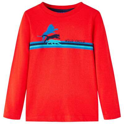 Tricou de copii cu mâneci lungi sălbatice roșu 92