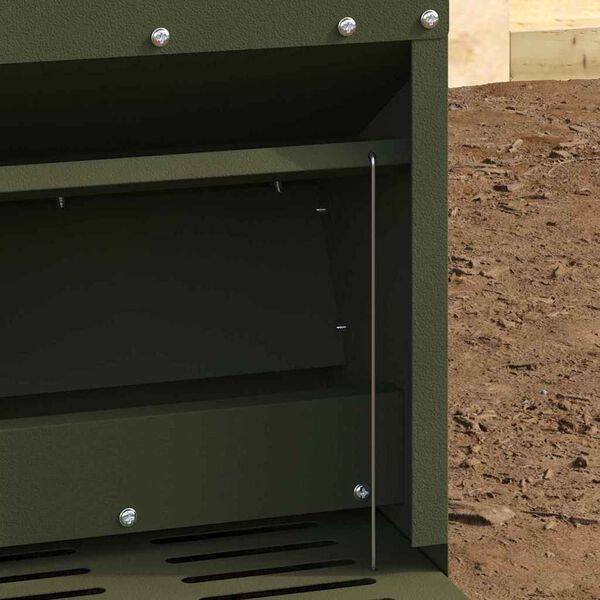 vidaXL Hrănitor cu pedale pentru pui Verde măsliniu 25 x 42 x 40 cm