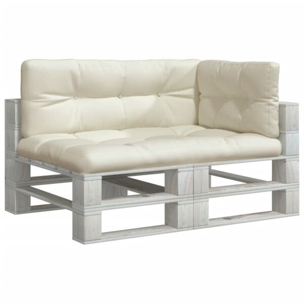 vidaXL Perne de paleți, 3 buc., crem, material textil