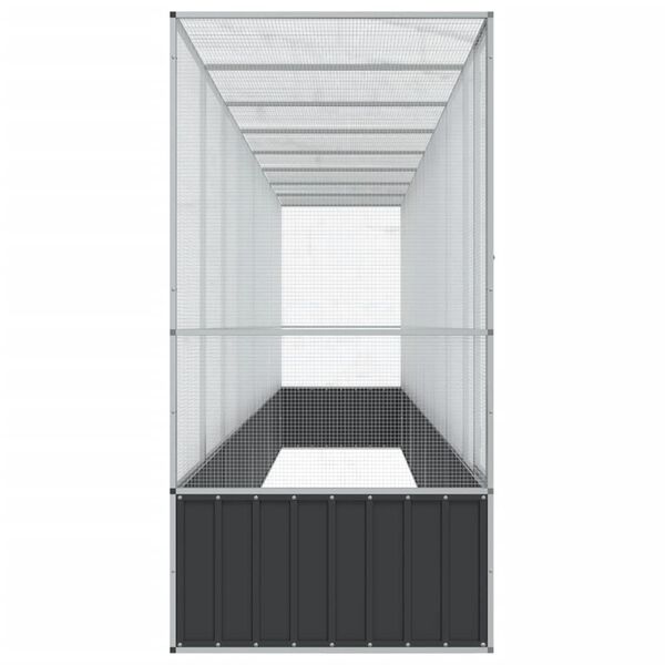 vidaXL Voliera de păsări cu extensie, argintiu, 834,5x107x212 cm, oțel