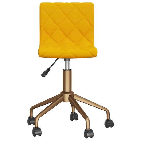 vidaXL Scaune de bucătărie pivotante, 2 buc., galben muștar, catifea