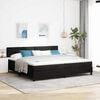 vidaXL Pat cu arcuri cu saltea cu headboard Negru 200 x 200 cm Catifea