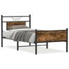 vidaXL Cadru pat fără saltea, stejar fumuriu 80x200 cm lemn prelucrat
