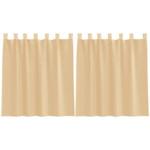 vidaXL Perdele Voile cu buzunare pentru bare 2 buc Nisip