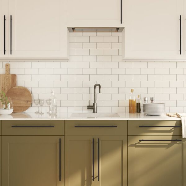 vidaXL M&acirc;nere de dulap, 20 buc., negru, 320 mm, oțel inoxidabil