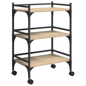 vidaXL Troler de Bucătărie Stejar Sonoma 50 x 35 x 75,5 cm