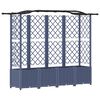 vidaXL Pat Ridicat cu Trellis și Acoperiș Gri 204 x 40 x 138 cm PP