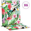 vidaXL Perne pentru scaune cu spătar jos, 6 buc, multicolor, textil