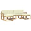vidaXL Set de canapele de exterior 6 pcs Alb și crem Poliester