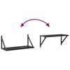 vidaXL Șemele de perete cu raft 2 pcs Stejar Negru 60 x 25 x 25,5 cm