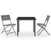 vidaXL Set mobilier de exterior, 3 piese, oțel