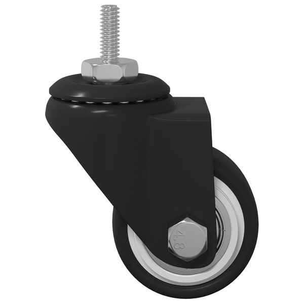 vidaXL Roată pivotantă 12 pcs Negru M6 mm Fier și nylon