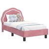 vidaXL Cadru de pat pentru copii cu spătar Roz 70 x 140 cm Catifea
