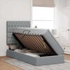 vidaXL Pat cu saltea și LED cu led Gri deschis 90 x 190 cm Poliester