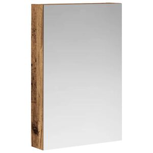 vidaXL Dulap cu oglindă pentru baie Lemn vechi 40 x 10,5 x 60,5 cm