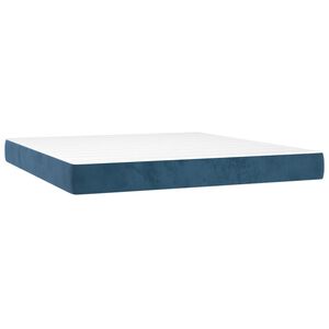 vidaXL Saltea cu arcuri buzunar, fermitate medie, albastru &icirc;nchis, 180x200x20cm, catifea
